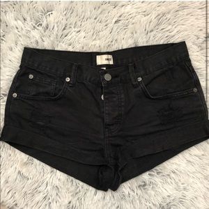 AMUSE SOCIETY | Black Distressed Denim Shorts